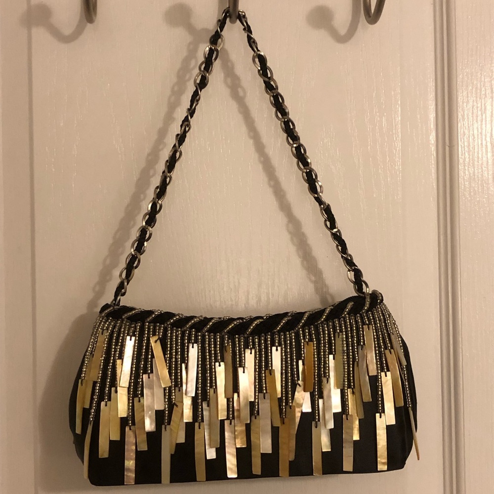 Shell and hand beaded purse